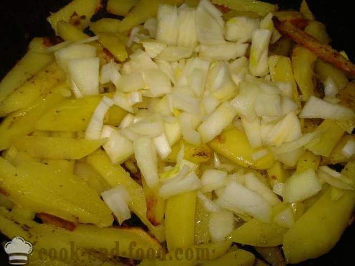 Stekt potatis med lök - hur man lagar stekt potatis med lök i en stekpanna, en steg för steg recept foton