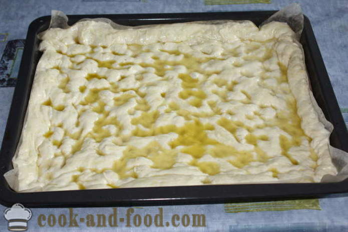 Italienska focaccia bröd med ingefära fylla i salt - hur man lagar italienska focaccia bröd hemma, steg för steg recept foton
