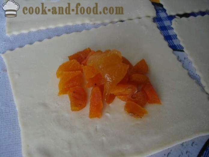 Puff med aprikoser Puff - hur man gör smördeg från den färdiga, steg för steg recept foton