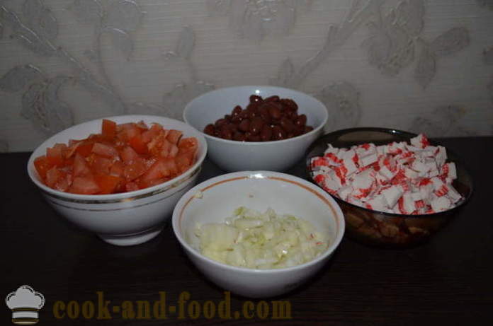 Enkel sallad av röda bönor med tomater - hur man förbereder en sallad med röda bönor, en steg för steg recept foton
