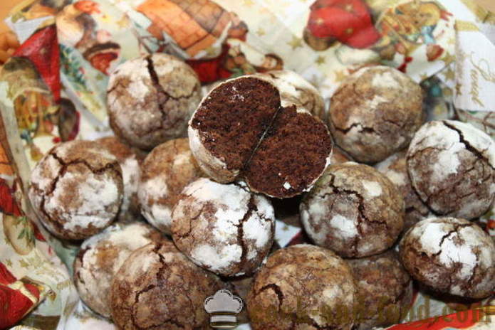 Spruckna chokladkakor - hur man gör chocolate chip cookies hemma, steg för steg recept foton