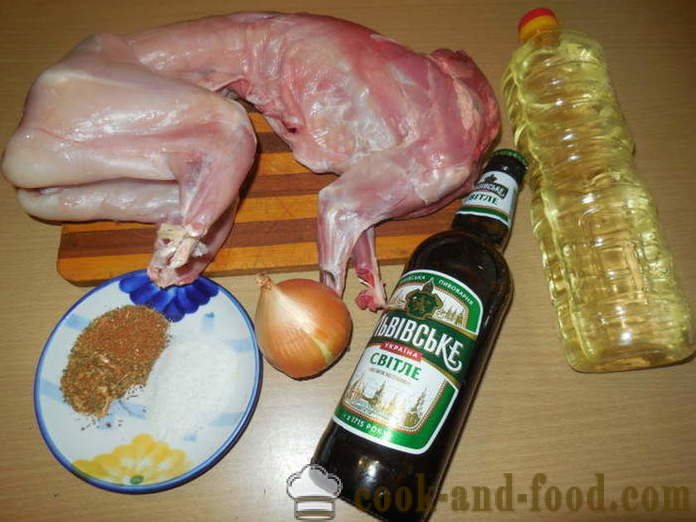 Kanin bräserad i öl i utyatnitsu - hur man lagar en kanin i öl i ugnen, med en steg för steg recept foton