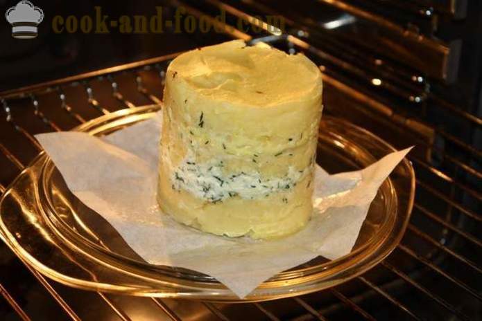 Layer potatis i ugn med ost i ugnen - som bakad potatis med ost i ugnen, med en steg för steg recept foton