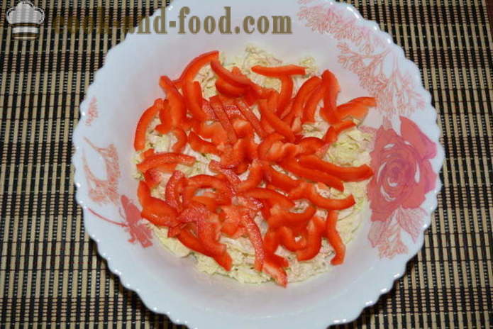 Sallad med kinesiska kål, tomater och paprika - hur man förbereder en sallad av kinakål, ett steg för steg recept foton