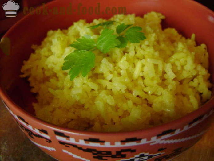 Kokt ris med gurkmeja - hur man lagar ris med gurkmeja, en steg för steg recept foton