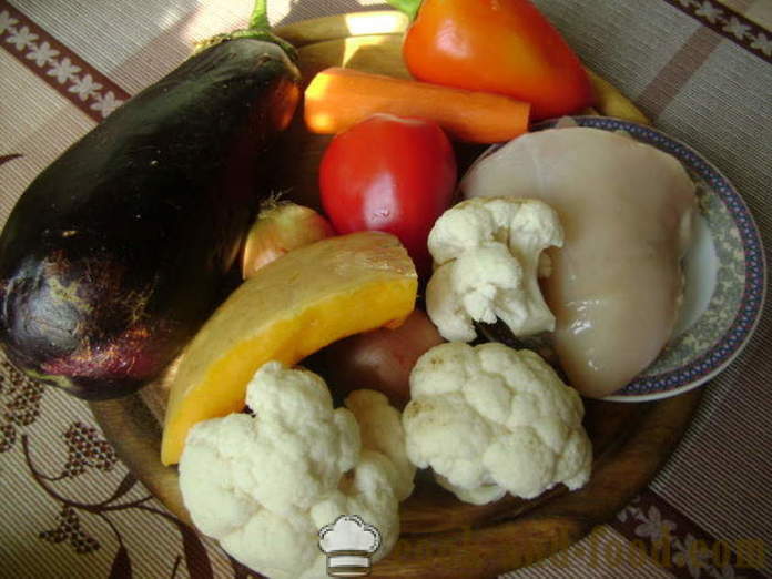 Kycklingfilé med grönsaker i ugnen - hur man lagar kyckling med grönsaker, en steg för steg recept foton