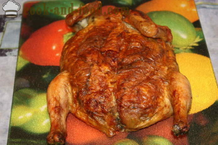 Kyckling fyllda pannkakor i ugnen - hur man lagar en kyckling fyllda pannkakor utan ben, ett steg för steg recept foton