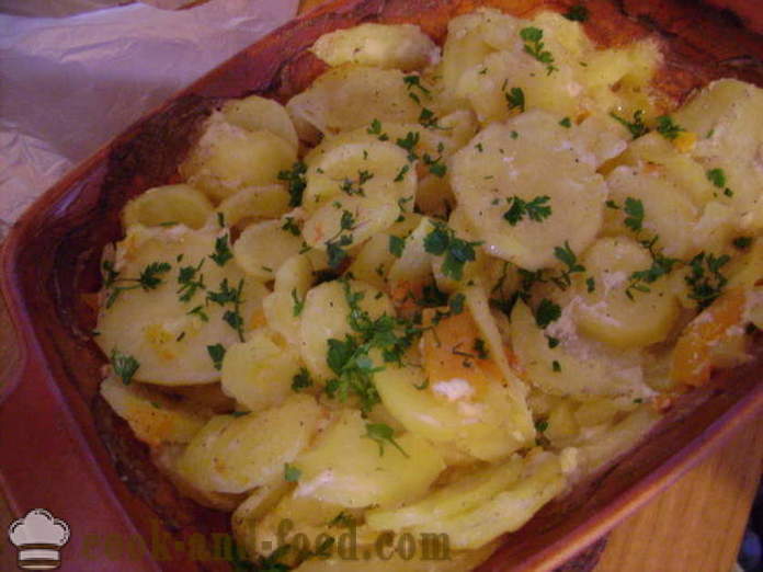 Bakad potatis med pumpa och grädde - hur man lagar potatis med pumpa i ugnen, med en steg för steg recept foton