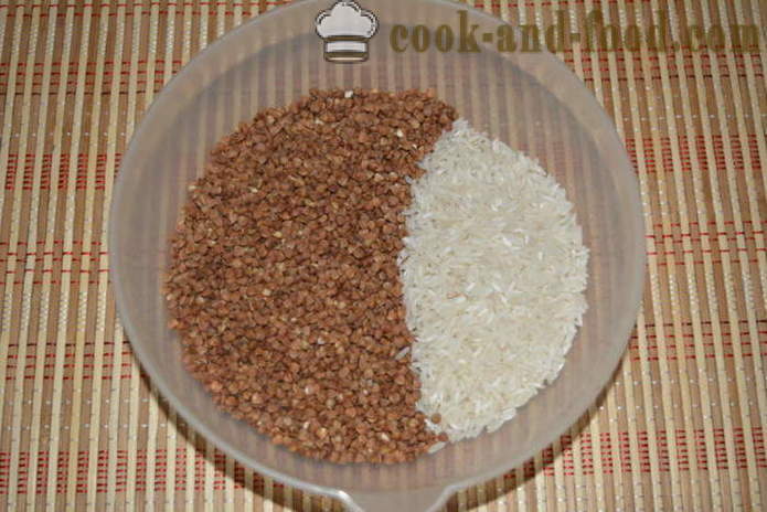 Bovete med ris och kött i multivarka - hur man brygger ris med bovete i multivarka, steg för steg recept foton
