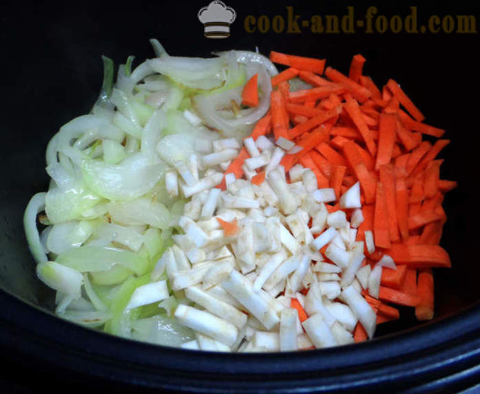 Risotto med grönsaker i multivarka frysta och torkade - hur man lagar risotto i multivarka hemma, steg för steg recept foton