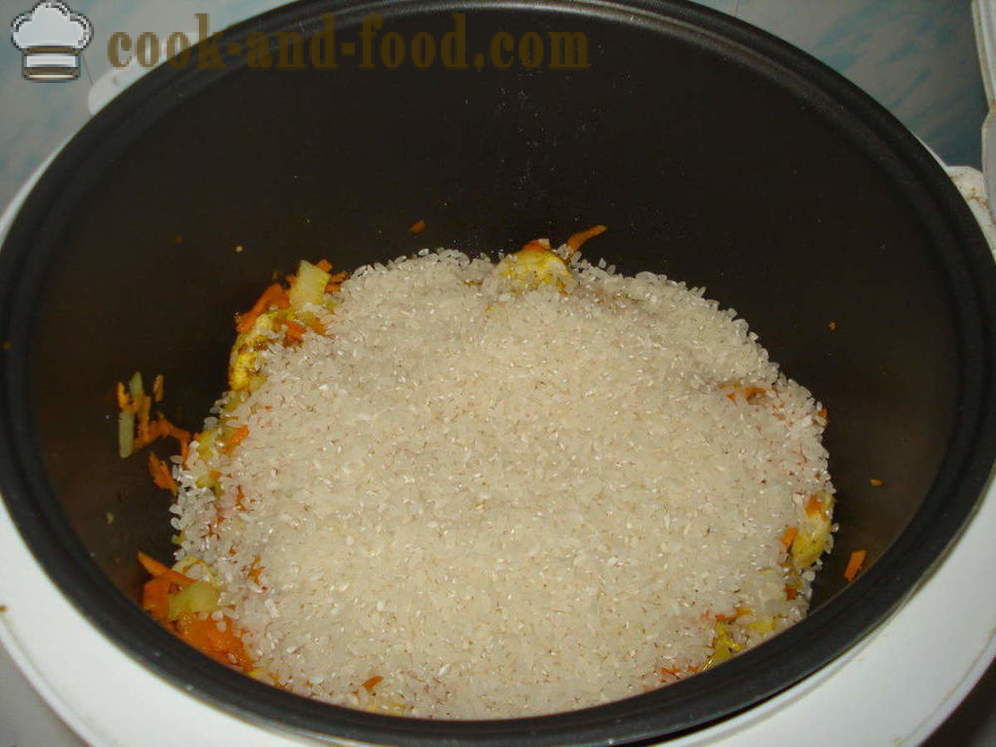 Pilaff med kyckling i multivarka - hur man lagar risotto med kyckling i multivarka, steg för steg recept foton