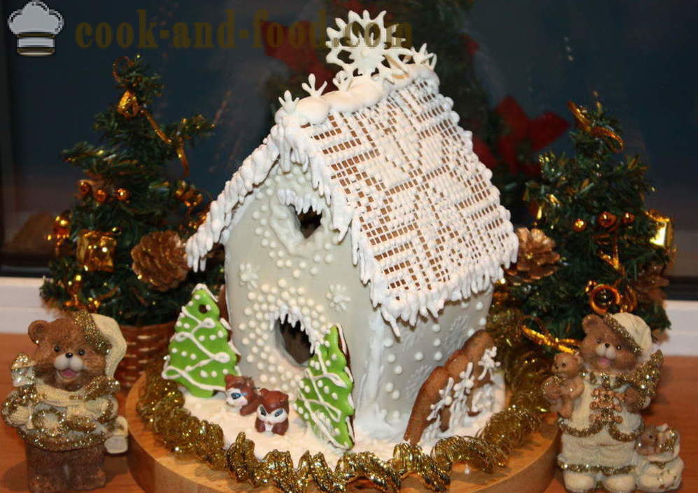 Julpepparkaka hus med dina egna händer - som hur man bakar en pepparkakshus hemma på nyårsafton, en steg för steg recept foton