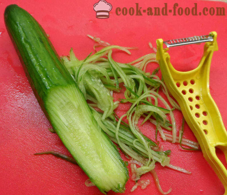 En läcker sallad med Funchoza och grönsaker - hur man förbereder en sallad Funchoza hemma, steg för steg recept foton