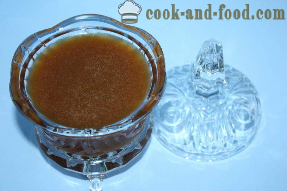 Caramel topping för desserter med händerna - hur man gör tipp hemma, steg för steg recept foton