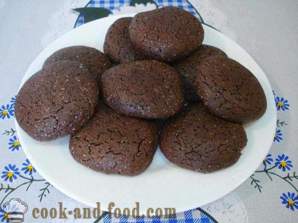 Hemlagad chocolate chip cookies med kakao snabbt och enkelt - hur man lagar chocolate chip cookies hemma, steg för steg recept foton