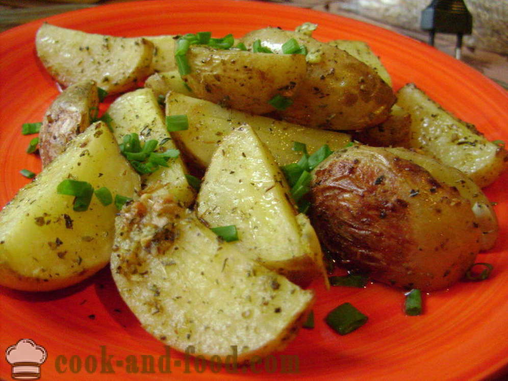 Potatis i ugn med en skorpa - som bakade potatisskivorna i ugnen, med en steg för steg recept foton