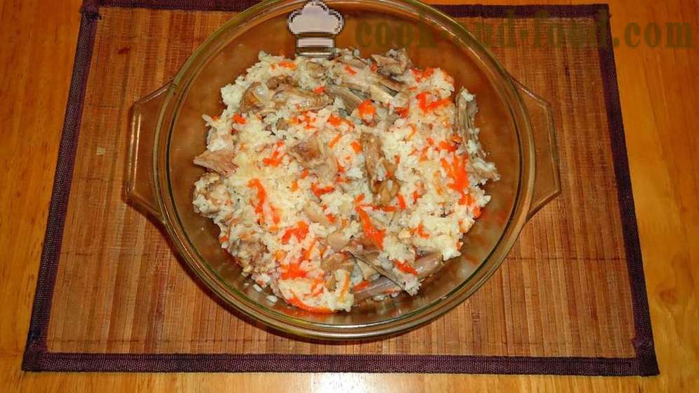 Pilaff kanin multivarka - hur man lagar risotto med kanin i multivarka, steg för steg recept foton