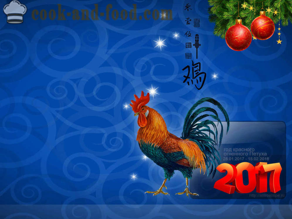 Nyår Bakgrunds 2017 Rooster