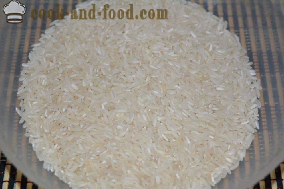 Hur man koka ris till garnering smulig - hur man lagar skarpa ris i en stekpanna, en steg för steg recept foton