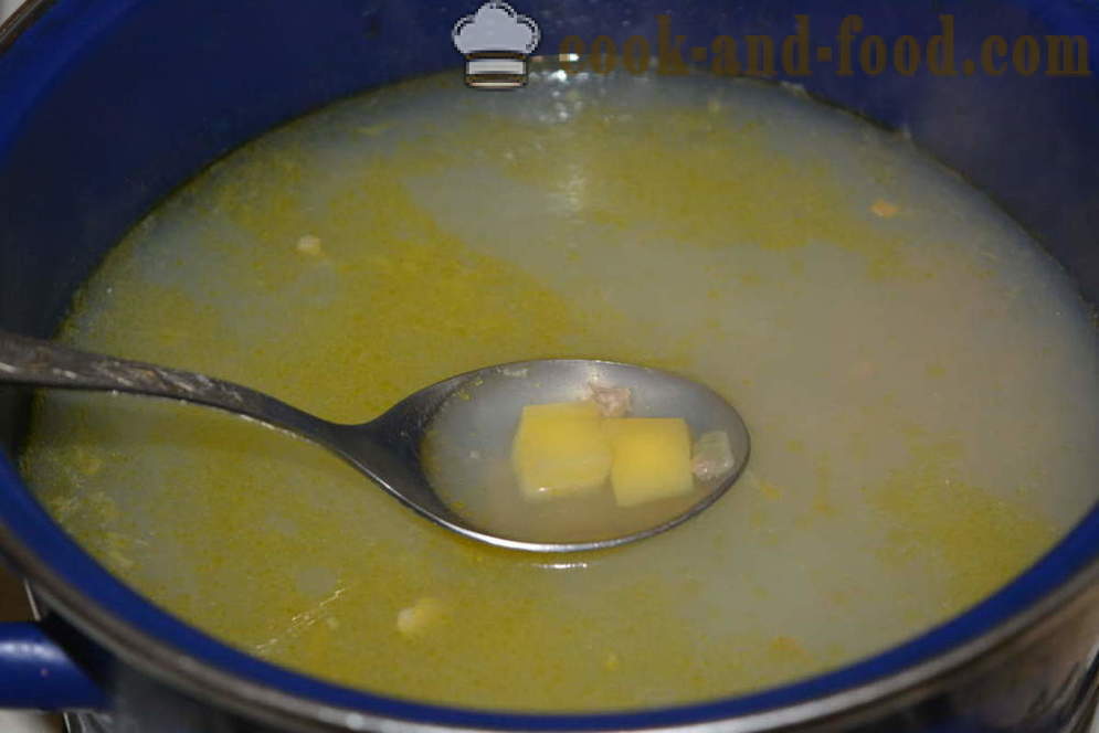 Köttsoppa med kött och dumplings gjorda av mjöl och ägg - hur man lagar soppa med köttfärs med dumplings, en steg för steg recept foton