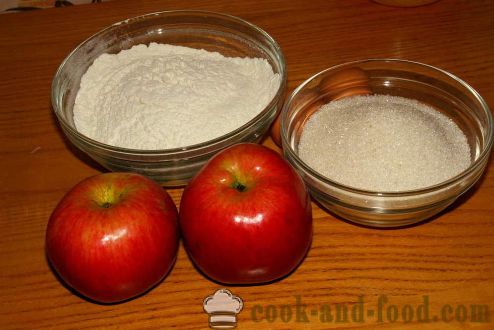 Sockerkaka med äpplen i ugnen - hur man lagar en sockerkaka med äpplen, ett steg för steg recept foton