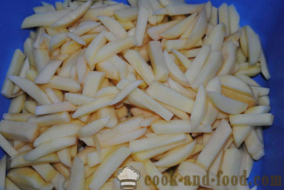 Bakad potatis med ost och svamp - både läckra bakad potatis i ugnen, med en steg för steg recept foton