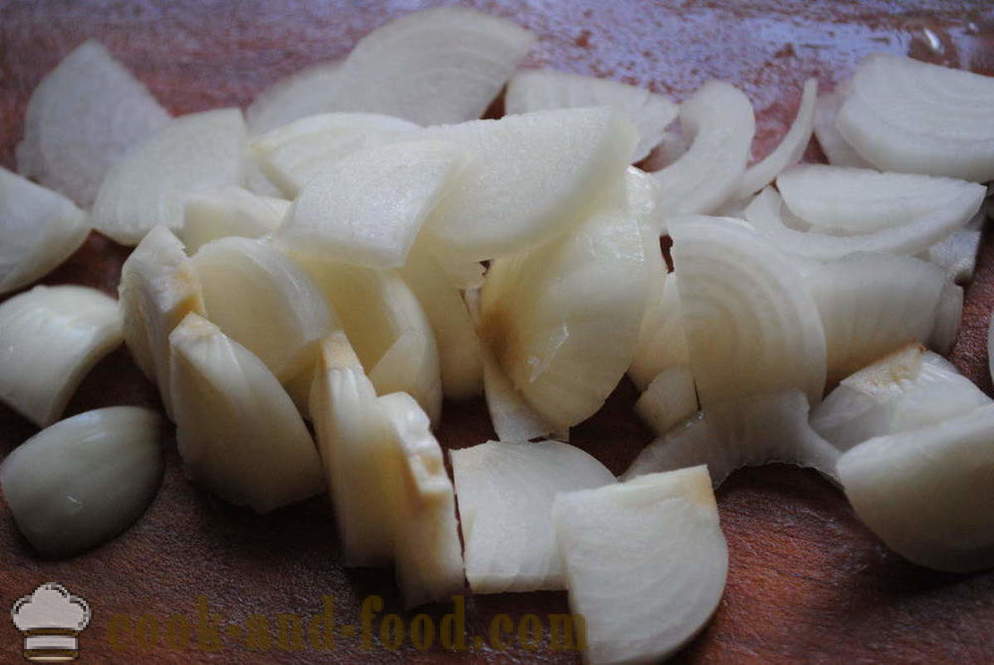 Bakad potatis med ost och svamp - både läckra bakad potatis i ugnen, med en steg för steg recept foton