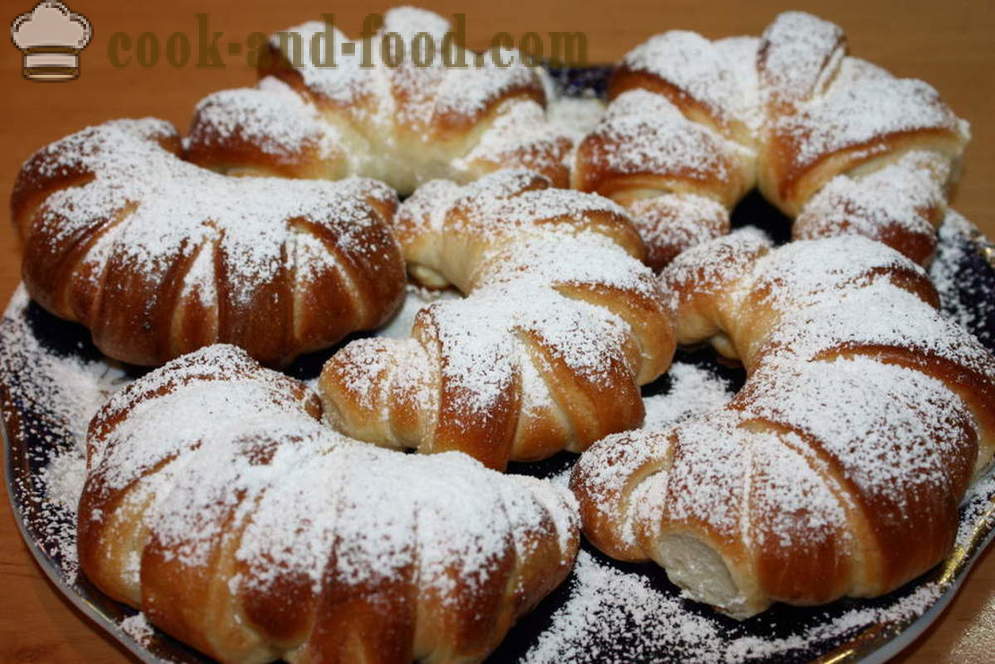 Croissanter med vaniljsås - hur man gör croissanter hemma, steg för steg recept foton