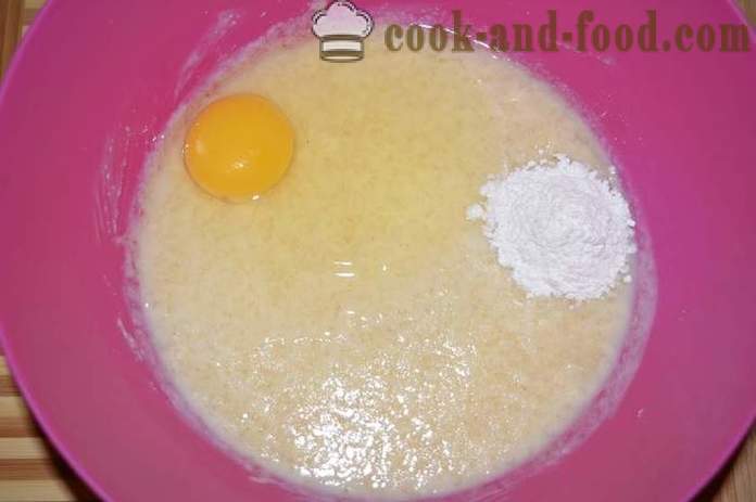 Manna på yoghurt med bär tranbär, bakade utan mjöl i ugnen - hur man förbereder yoghurt med manna i ugnen, med en steg för steg recept foton