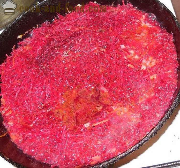 Classic, varm soppa rödbetssoppa med kött - hur man lagar rödbetssoppa, ett steg för steg recept foton
