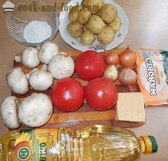 Vegetabiliska gryta med svamp och potatis i multivarka - hur man lagar grönsaker gryta - recept med bilder - steg för steg