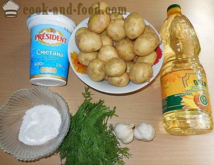 Unga potatis i multivarka med gräddfil, dill och vitlök - steg för steg recept med bilder som läcker att laga färskpotatis
