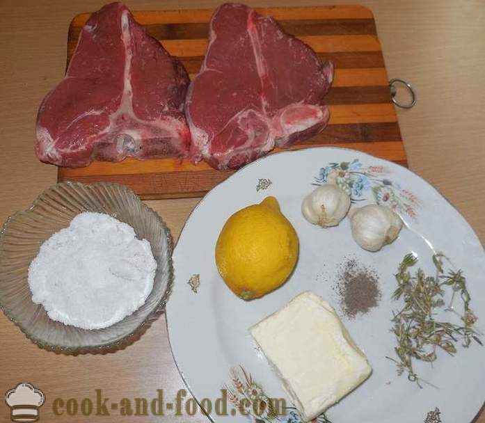 Läcker och saftig biff eller fläsk Ti Bon - matlagning full av rostning kött - en steg för steg recept foton