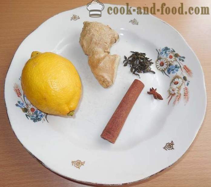 Grönt te med ingefära, citron, honung och kryddor - hur man brew ingefära te recept med bilder.