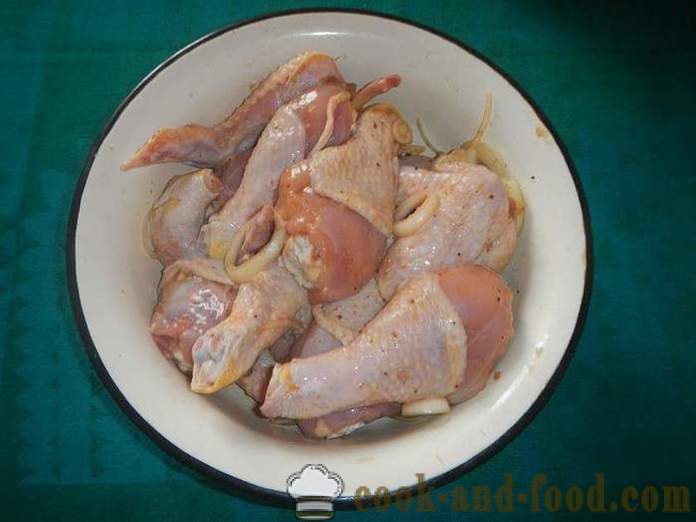 Grillad kyckling på grillen - hur läckra stekt kyckling på grillen, receptet med ett foto.