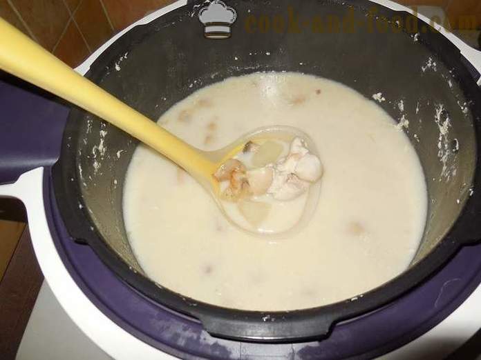 Ost soppa med smält ost, svamp och kyckling - hur man lagar ost soppa i multivarka, steg för steg recept med bilder.