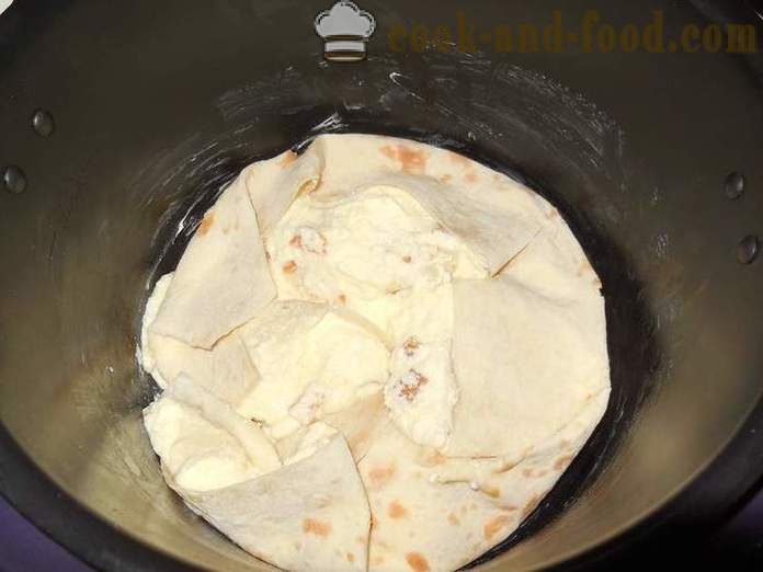 Pie av pitabröd med cream cheese - enkel och läckra paj pitabröd i multivarka recept med bilder.