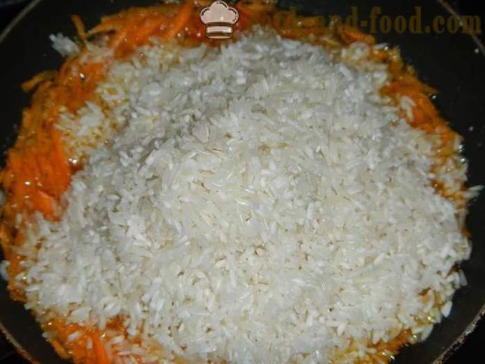 Fläskkött och skarpa ris multivarka - hur man lagar ris med kött i multivarka, steg för steg recept med bilder.