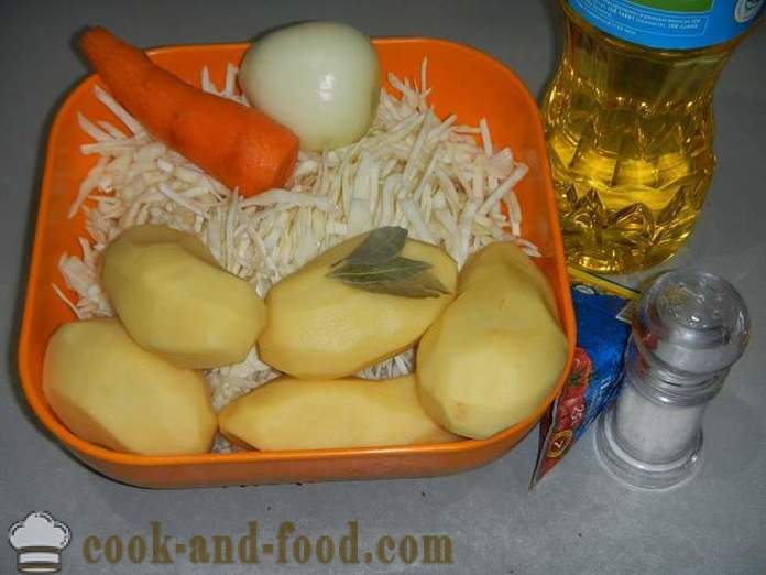 Grönsaksgryta med potatis och kål i multivarka, kastrull. Recept hur man gör grönsaksgryta - steg för steg med bilder.