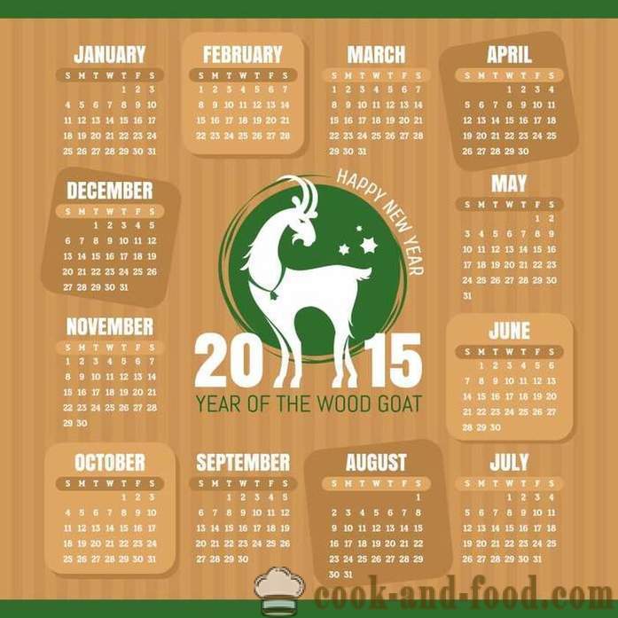 Kalender för 2015 år av geten (Sheep): ladda ner gratis julkalender med getter och får.