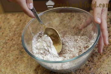 Bröd utan jäst och jäser yoghurt, gräddas i ugnen - vete - råg, hemlagad enkla recept med ett foto