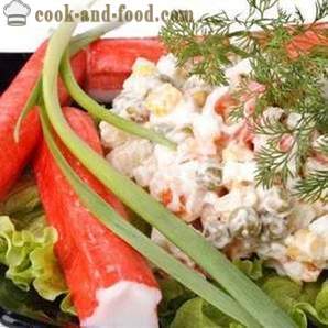 Krabba sallad - recept för en klassisk och enkel, med foton. Hur att laga en läcker krabba sallad med majs, ris och gurka