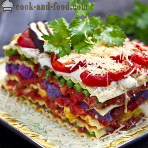 Vegetabiliska lasagne: två recept hälsosam maträtt