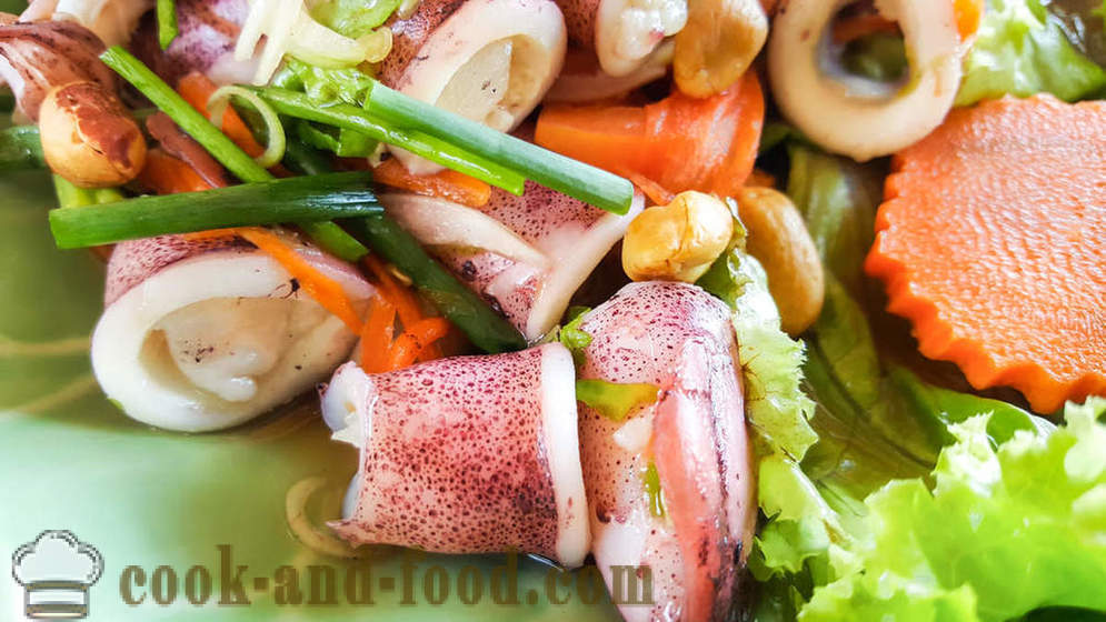 3 recept läckra sallad på bläckfisk och gurka - videorecept hemma